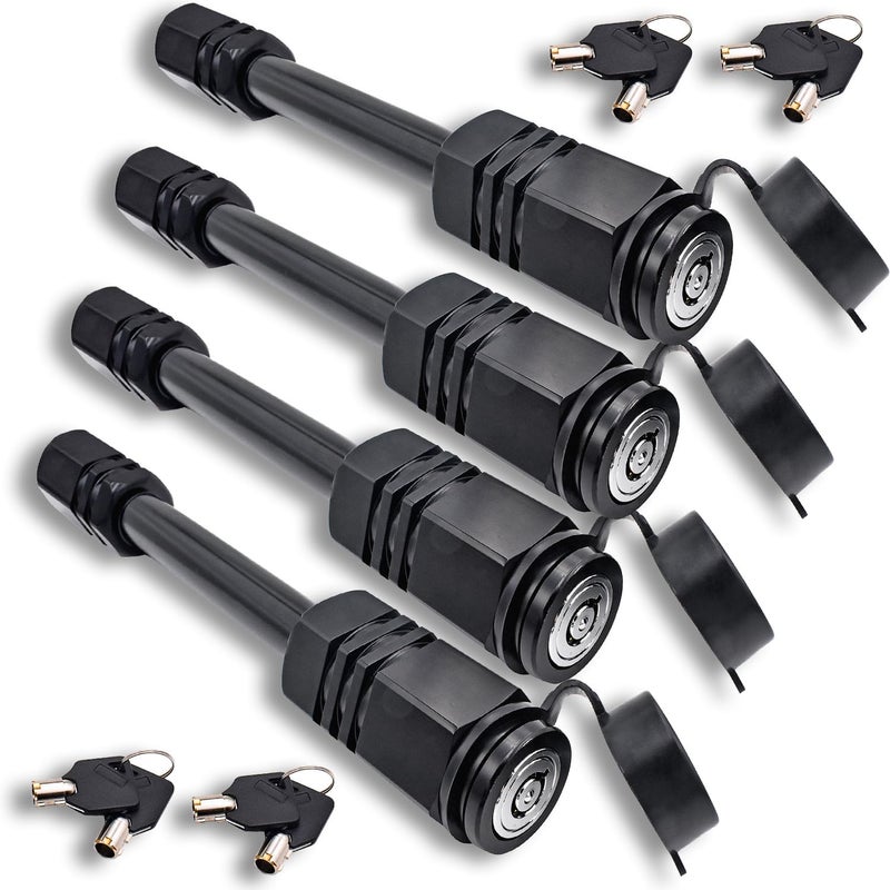 Vehiclex Hitch Pin Locks for 2" Trailer Receivers (4 Keyed Alike) - 5/8" Pins for Class III, IV - Defends Against Dust, Mud, and Thieves - Image 1